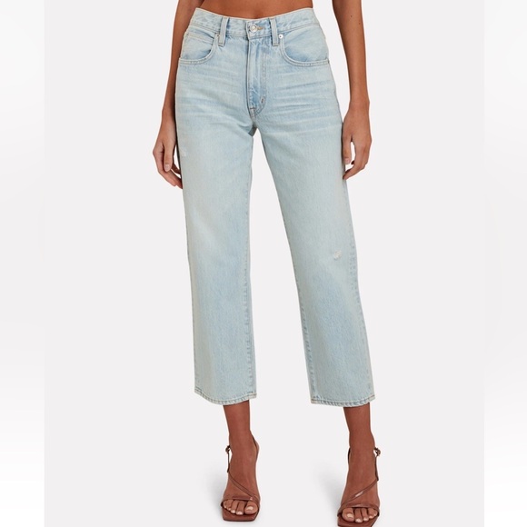 SLVRLAKE Sophie Crop Organic Mid-Rise Straight Jeans Love Song Denim Women’s 27